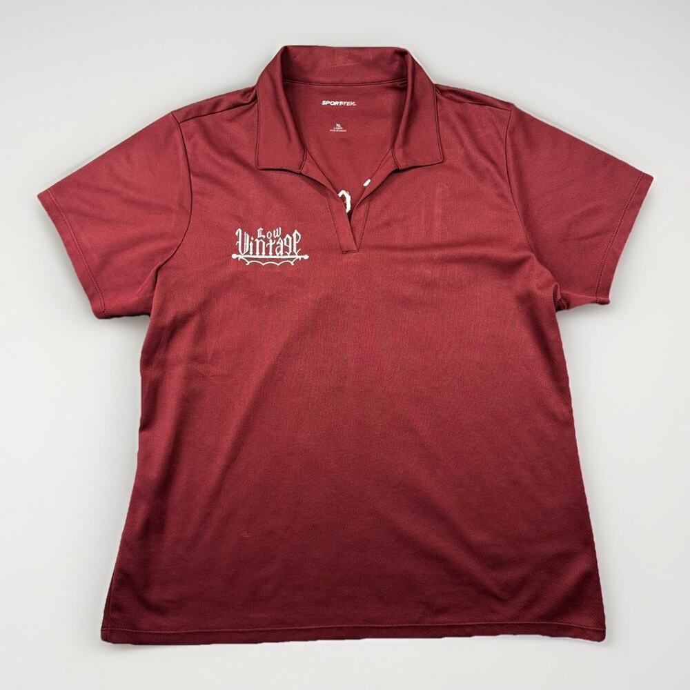 Sport-Tek Low Vintage Car Club Polo Shirt Women's XL Burgundy 1008